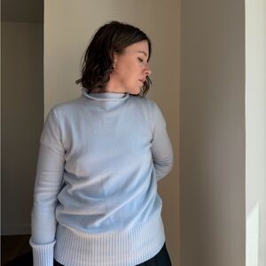French Connection Soft Blue Cowl Neck Sweater